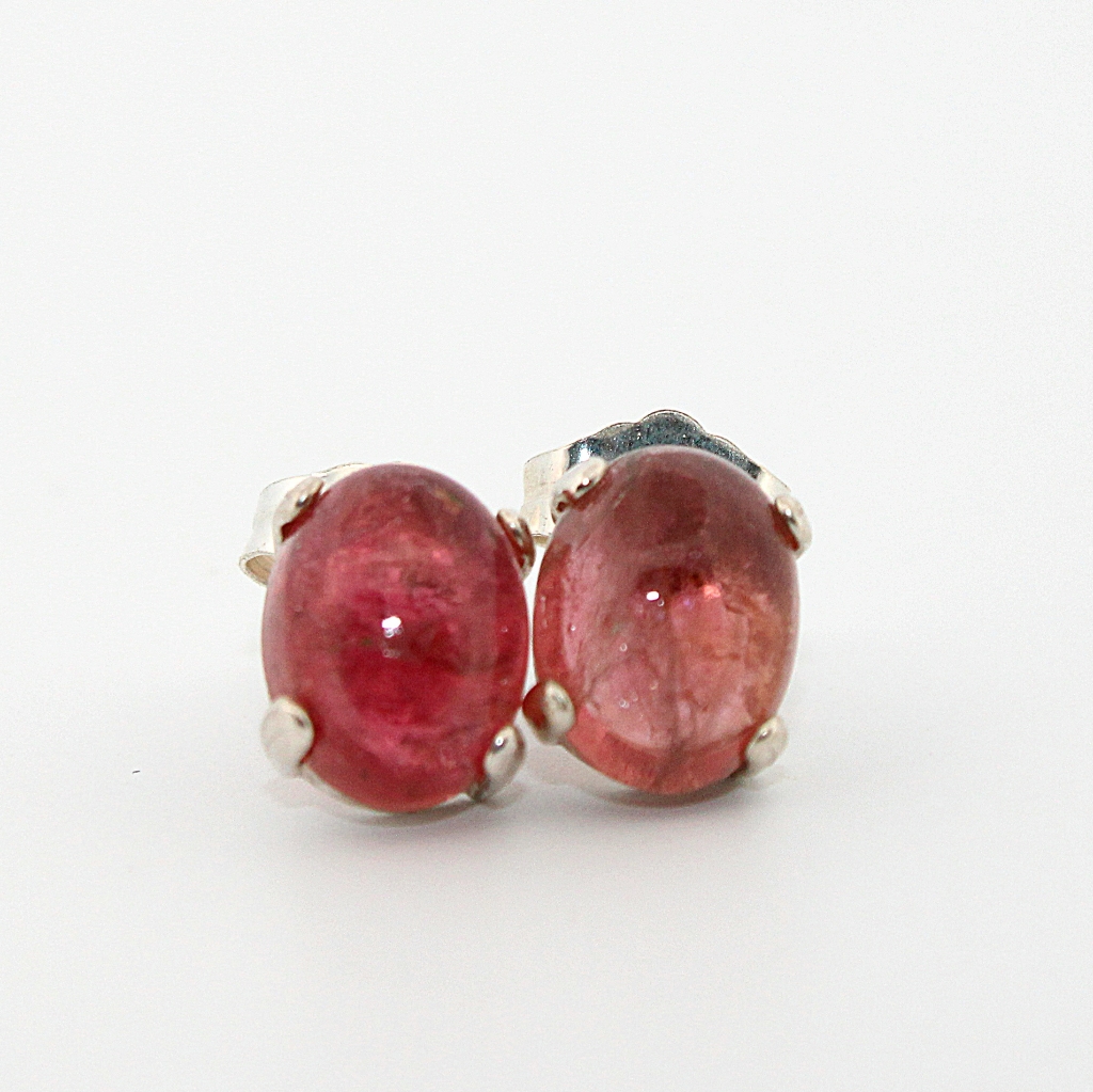 Natural Pink Tourmaline Sterling Silver Earrings Nt152